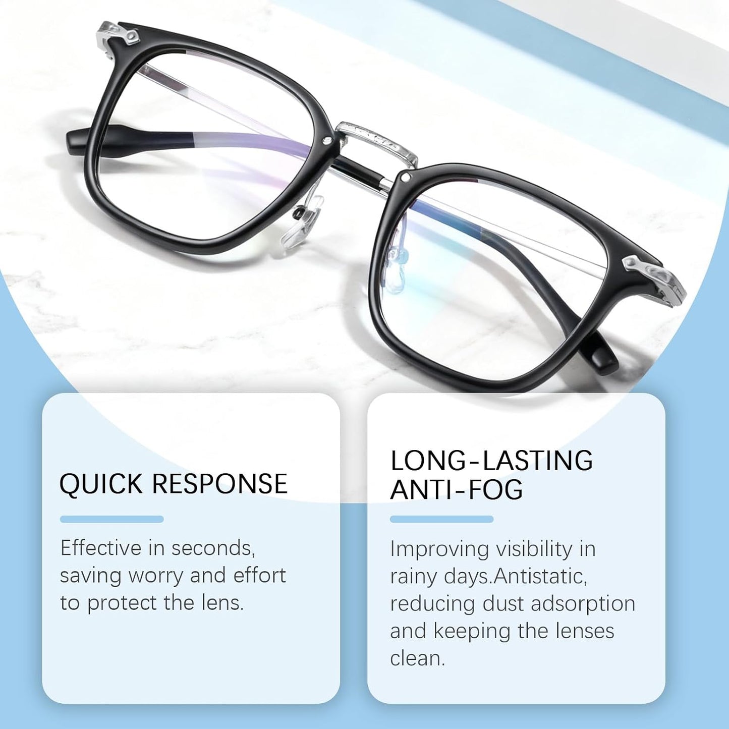 Anti-Fog Spray for Glasses, Goggles & Car Windows — Long-Lasting Streak-Free Formula