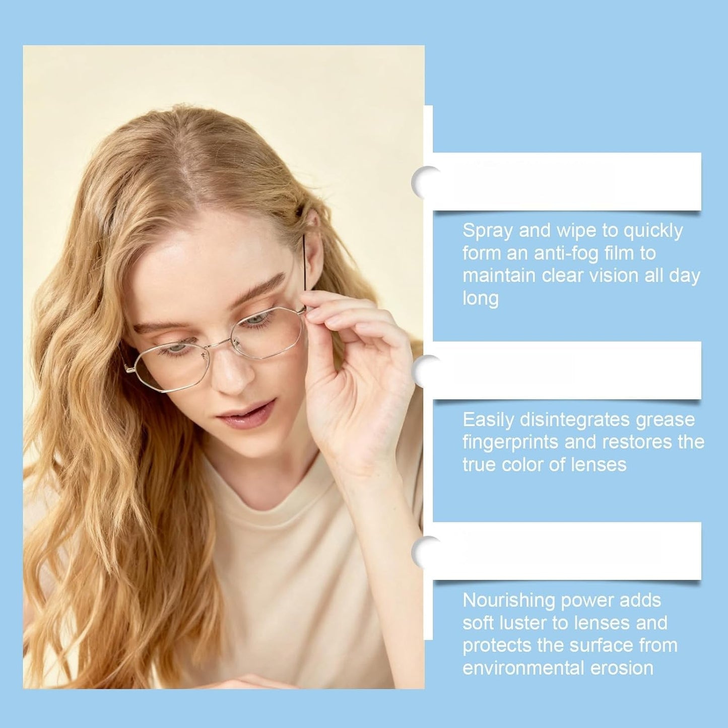 Anti-Fog Spray for Glasses, Goggles & Car Windows — Long-Lasting Streak-Free Formula