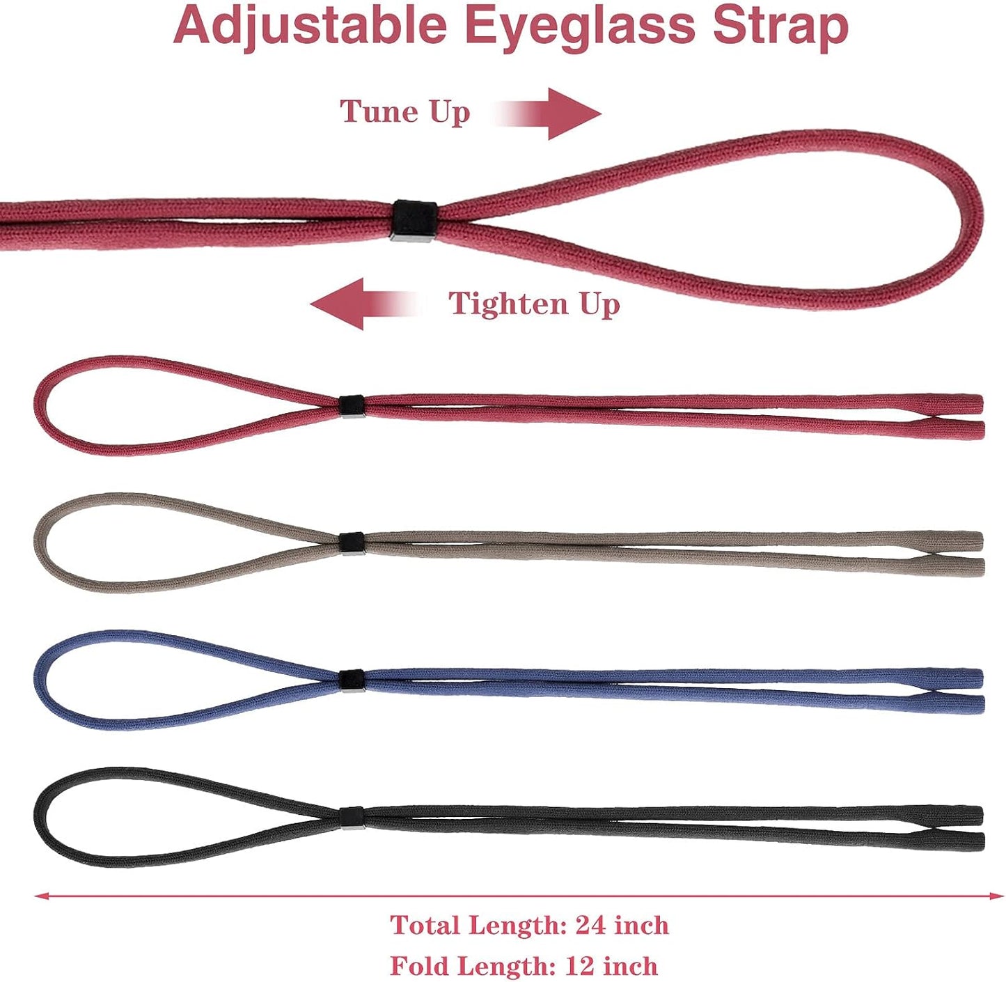 4-Pack Adjustable Nylon Sunglass Straps — Universal Eyewear Reta