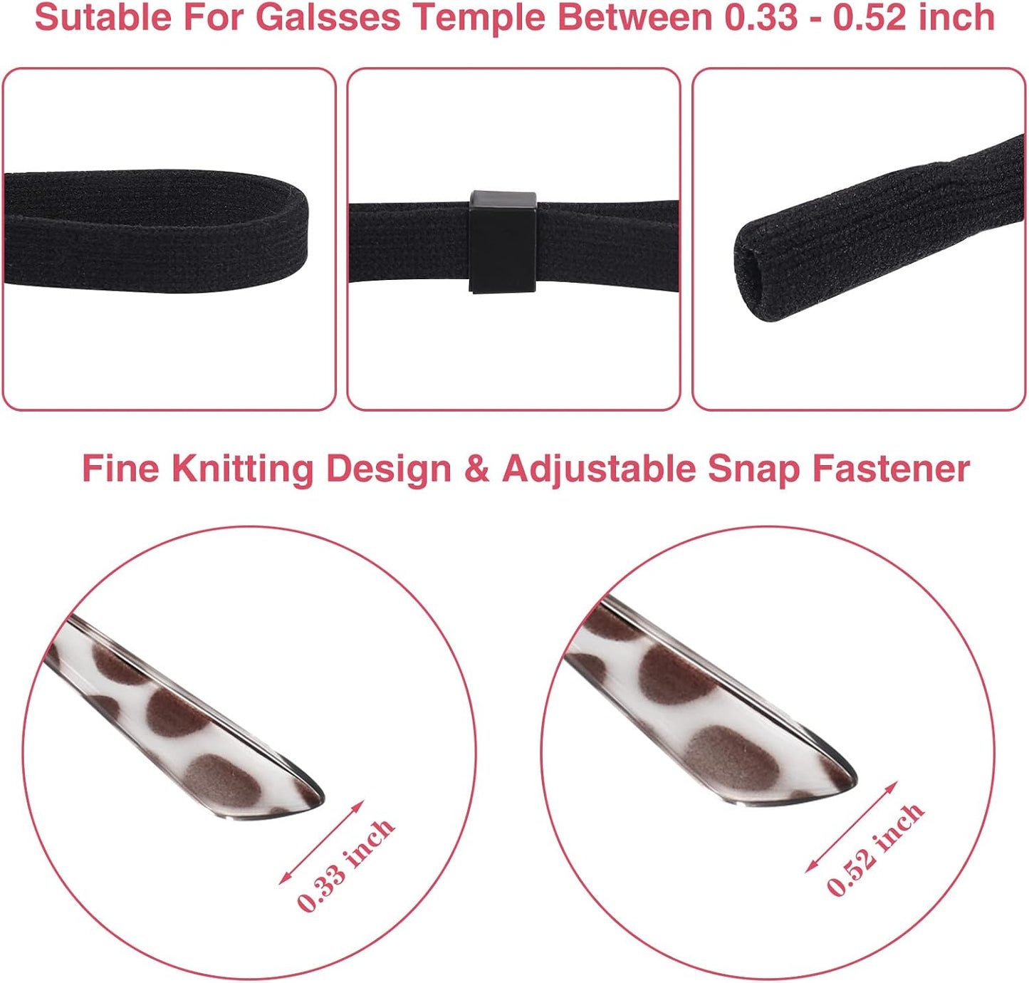 4-Pack Adjustable Nylon Sunglass Straps — Universal Eyewear Reta
