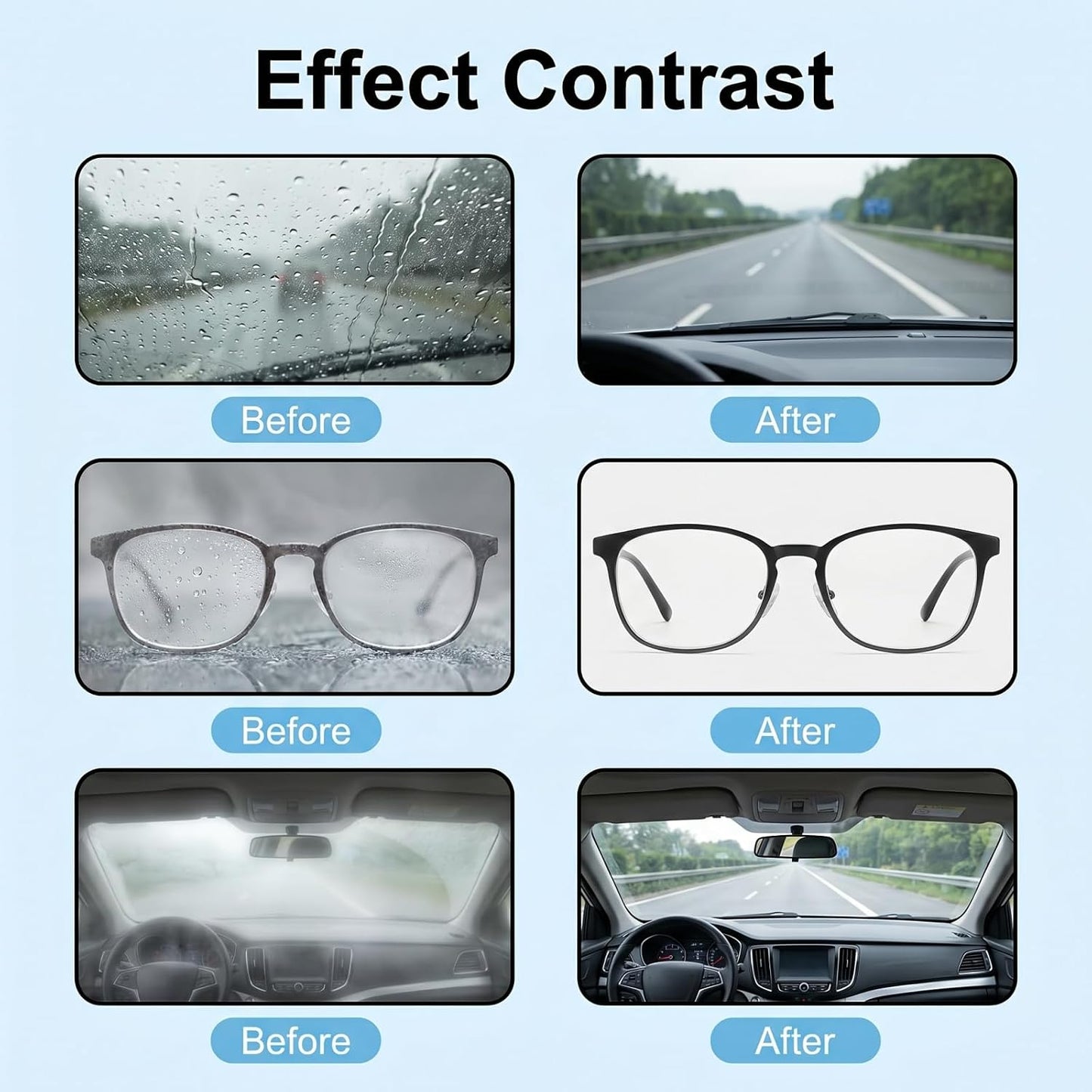Anti-Fog Spray for Glasses, Goggles & Car Windows — Long-Lasting Streak-Free Formula