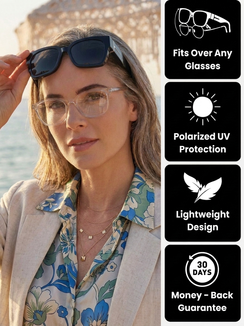 ASCENDARY Fit-Over Sunglasses — Polarized UV400, Slides Over Prescription Glasses