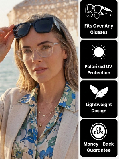 ASCENDARY Fit-Over Sunglasses — Polarized UV400, Slides Over Prescription Glasses